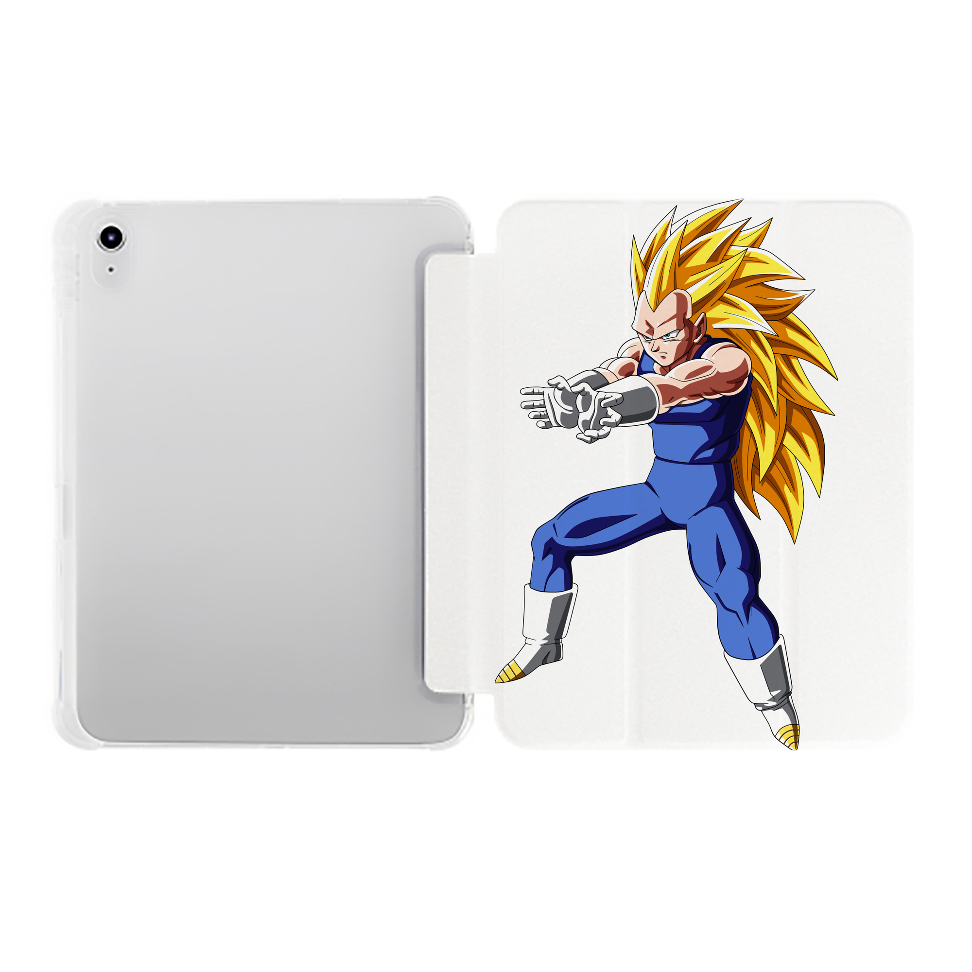 （画像用） ドラゴンボール ベジータ四世（Bejīta Yonsei）DRAGON BALL Vegeta IV IPad ケース ペン収納付き 三つ折りスタンド PUレザー×シリコン 対応機種9.5/10.5/10.9インチ